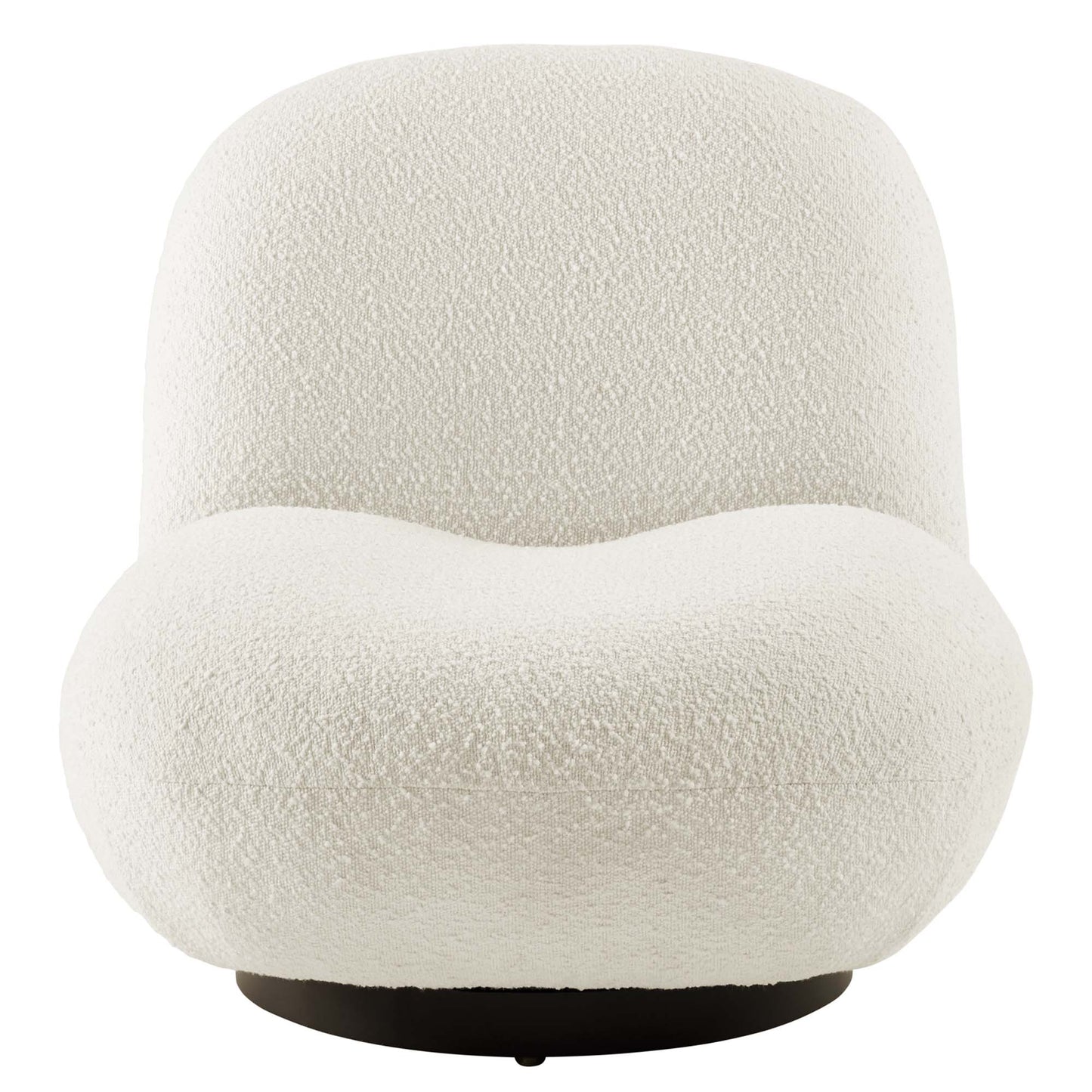 Modway - Kindred Boucle Upholstered Upholstered Fabric Swivel Chair by Modway  Living Room Sofas and Armchairs White - EEI-5486-BLK-IVO
