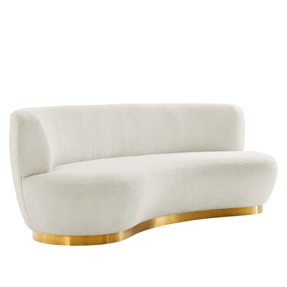 Modway Outlet Kindred Boucle Upholstered Upholstered Fabric Sofa by Modway  Living Room Furniture Gold Ivory - EEI-5487-GLD-IVO