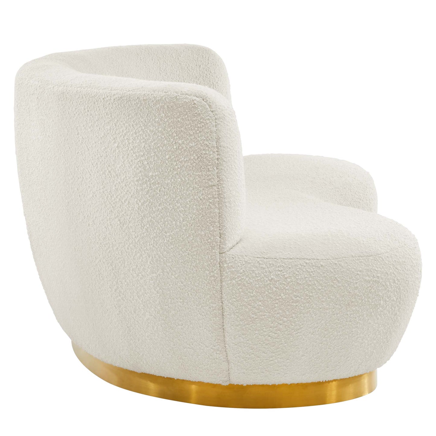 Modway Outlet Kindred Boucle Upholstered Upholstered Fabric Sofa by Modway  Living Room Furniture Gold Ivory - EEI-5487-GLD-IVO