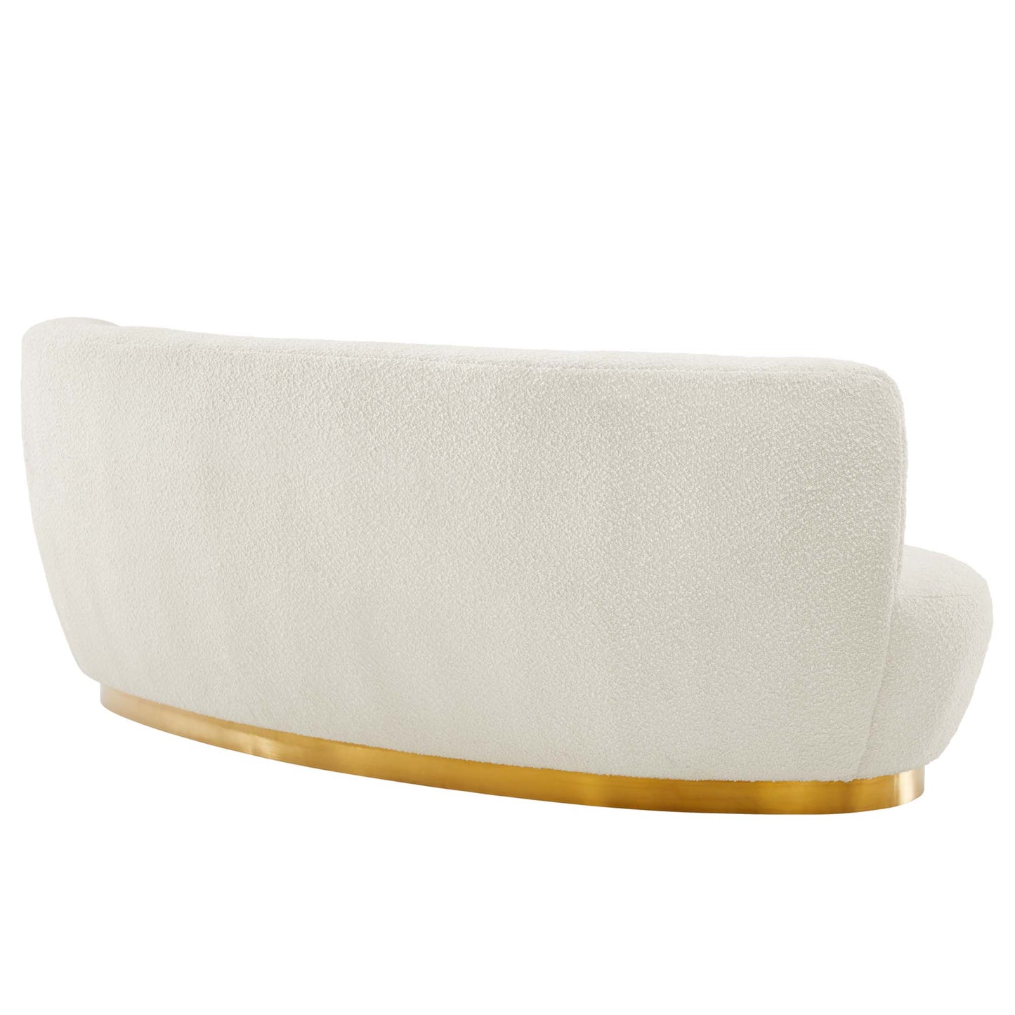 Modway Outlet Kindred Boucle Upholstered Upholstered Fabric Sofa by Modway  Living Room Furniture Gold Ivory - EEI-5487-GLD-IVO