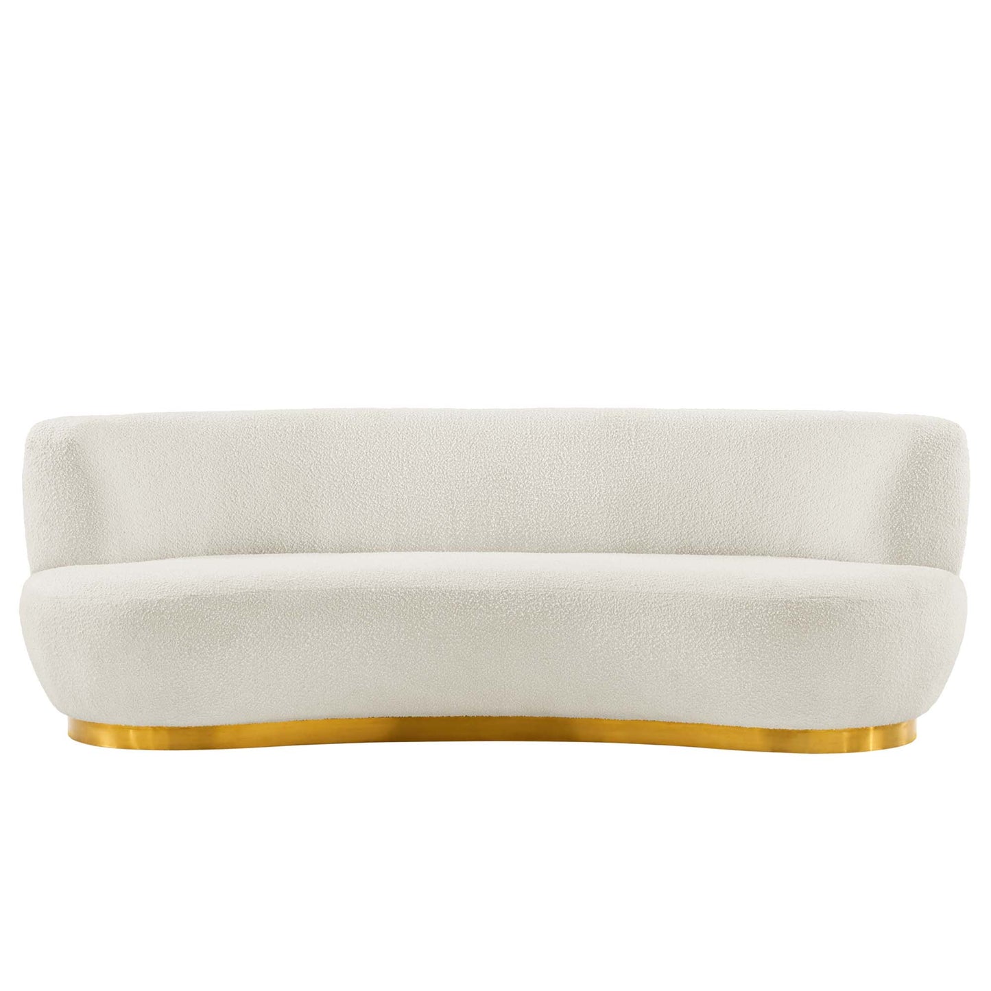 Modway Outlet Kindred Boucle Upholstered Upholstered Fabric Sofa by Modway  Living Room Furniture Gold Ivory - EEI-5487-GLD-IVO