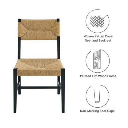 Modway - Bodie Wood Dining Chair by Modway  Bar and Dining Dining Chairs White - EEI-5489-BLK-NAT