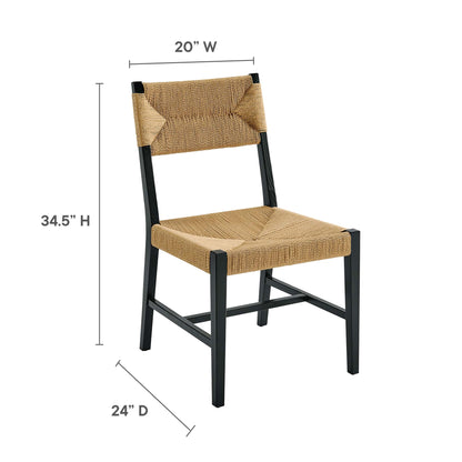 Modway - Bodie Wood Dining Chair by Modway  Bar and Dining Dining Chairs White - EEI-5489-BLK-NAT