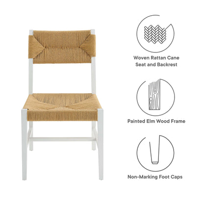 Modway - Bodie Wood Dining Chair by Modway  Bar and Dining Dining Chairs White - EEI-5489-WHI-NAT