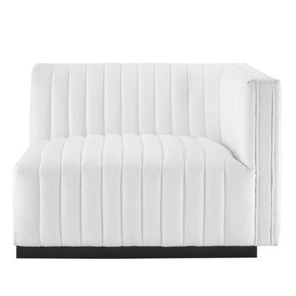 Modway - Conjure Channel Tufted Upholstered Fabric Right-Arm Chair by Modway  Living Room Sofas and Armchairs White - EEI-5493-BLK-WHI