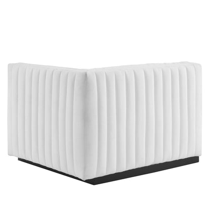 Modway - Conjure Channel Tufted Upholstered Fabric Right-Arm Chair by Modway  Living Room Sofas and Armchairs White - EEI-5493-BLK-WHI