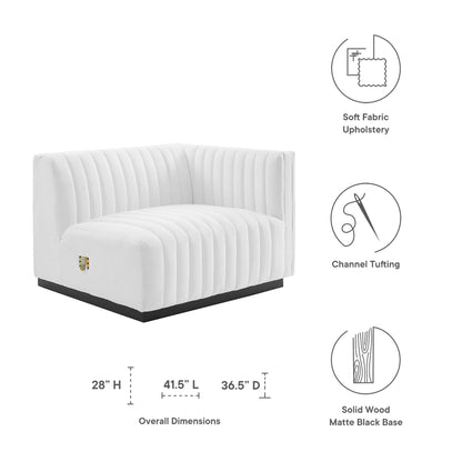 Modway - Conjure Channel Tufted Upholstered Fabric Right-Arm Chair by Modway  Living Room Sofas and Armchairs White - EEI-5493-BLK-WHI