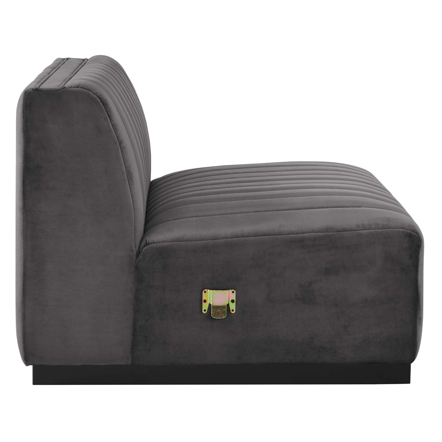 Modway Outlet Conjure Channel Tufted Performance Velvet Armless Chair by Modway  Living Room Furniture Black Gray - EEI-5494-BLK-GRY