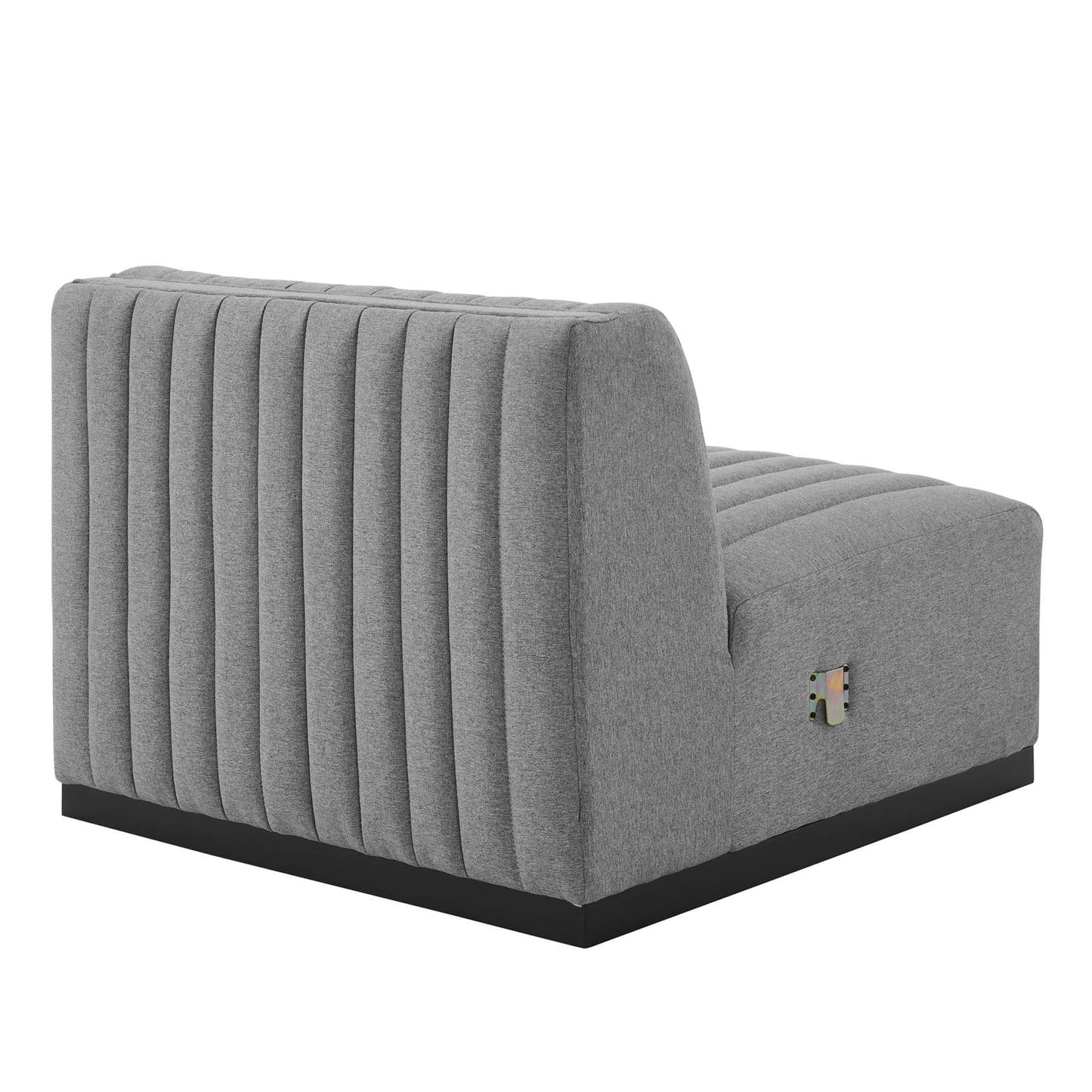 Modway Outlet Conjure Channel Tufted Upholstered Fabric Armless Chair by Modway  Living Room Furniture Black Light Gray - EEI-5495-BLK-LGR