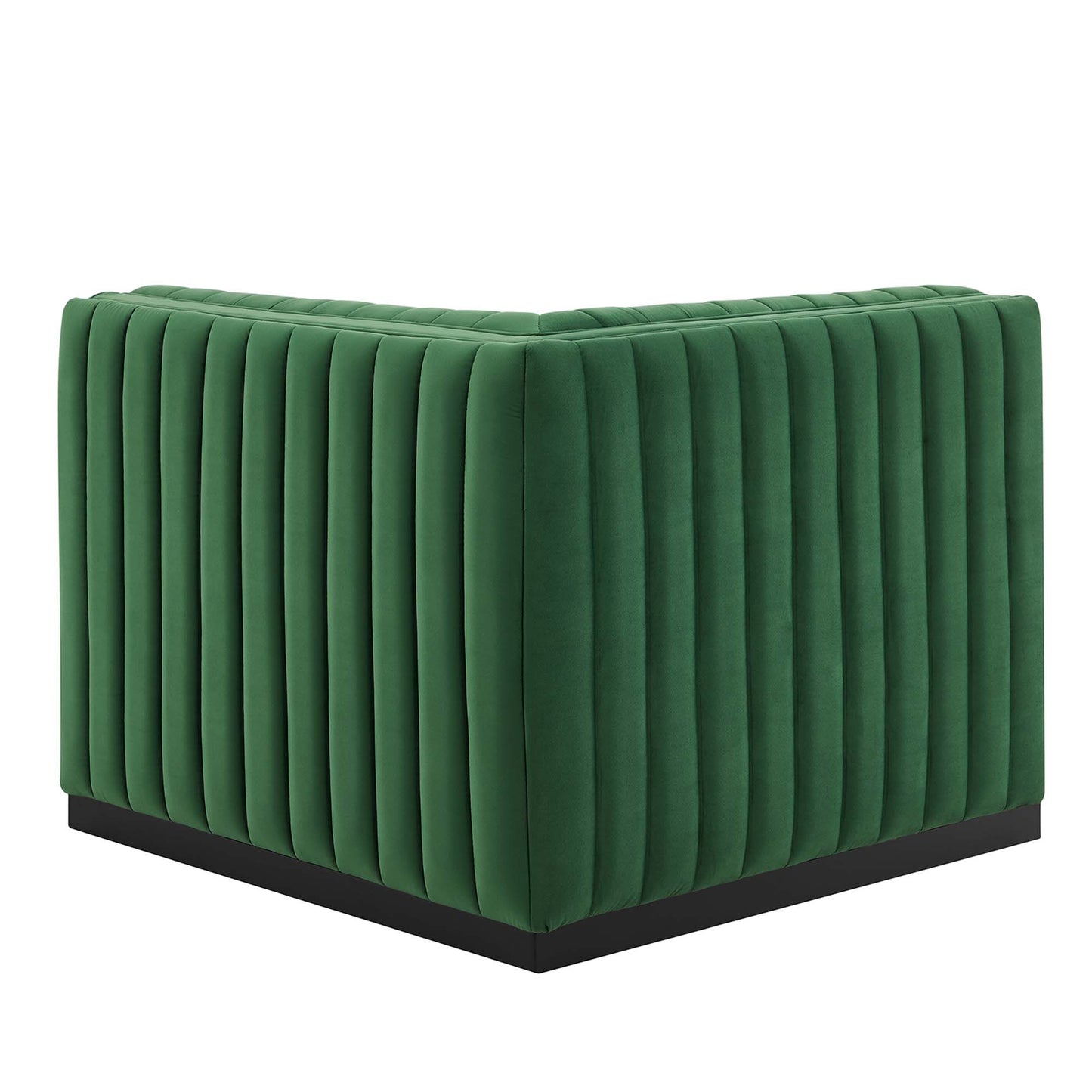 Modway Outlet Conjure Channel Tufted Performance Velvet Left Corner Chair by Modway  Living Room Furniture Black Emerald - EEI-5496-BLK-EME
