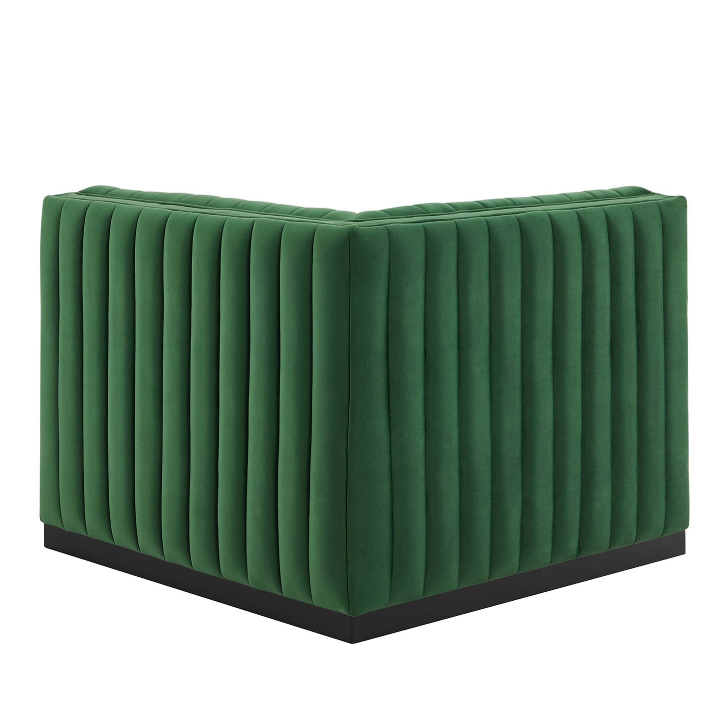 Modway Outlet Conjure Channel Tufted Performance Velvet Right Corner Chair by Modway  Living Room Furniture Black Emerald - EEI-5498-BLK-EME