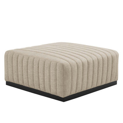 Modway - Conjure Channel Tufted Upholstered Fabric Ottoman by Modway  Living Room Sofas and Armchairs Brown - EEI-5501-BLK-BEI