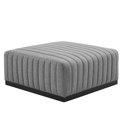 Modway Outlet Conjure Channel Tufted Upholstered Fabric Ottoman by Modway  Living Room Furniture Black Light Gray - EEI-5501-BLK-LGR