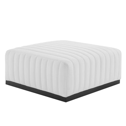 Modway Outlet Conjure Channel Tufted Upholstered Fabric Ottoman by Modway  Living Room Furniture Black White - EEI-5501-BLK-WHI