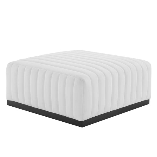 Modway Outlet Conjure Channel Tufted Upholstered Fabric Ottoman by Modway  Living Room Furniture Black White - EEI-5501-BLK-WHI