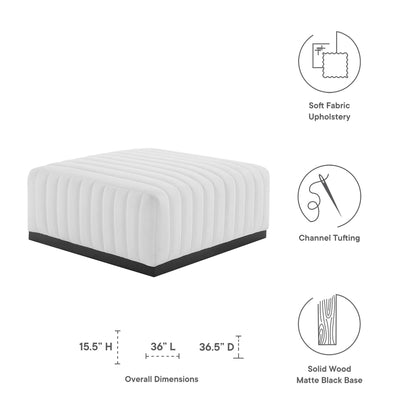 Modway Outlet Conjure Channel Tufted Upholstered Fabric Ottoman by Modway  Living Room Furniture Black White - EEI-5501-BLK-WHI