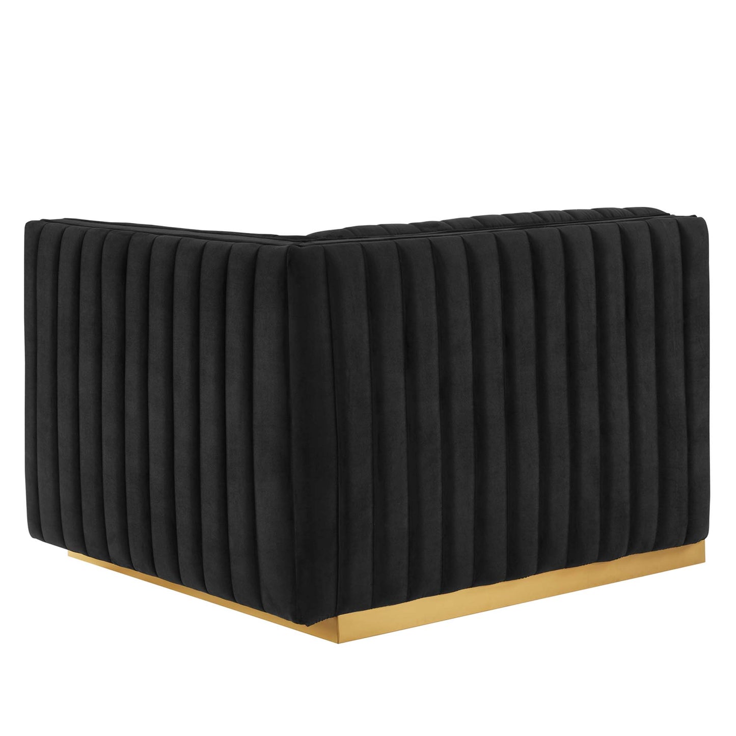Modway Outlet Conjure Channel Tufted Performance Velvet Right-Arm Chair by Modway  Living Room Furniture Gold Black - EEI-5503-GLD-BLK