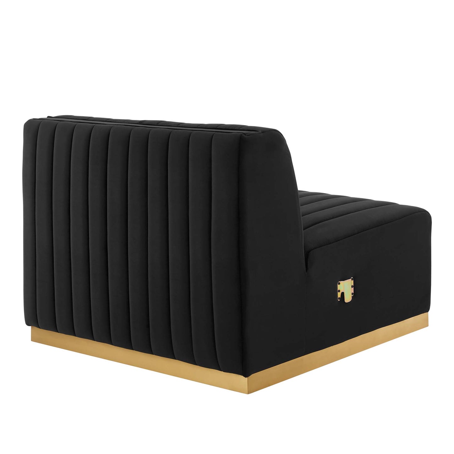 Modway - Conjure Channel Tufted Performance Velvet Armless Chair by Modway  Living Room Sofas and Armchairs Black - EEI-5504-GLD-BLK
