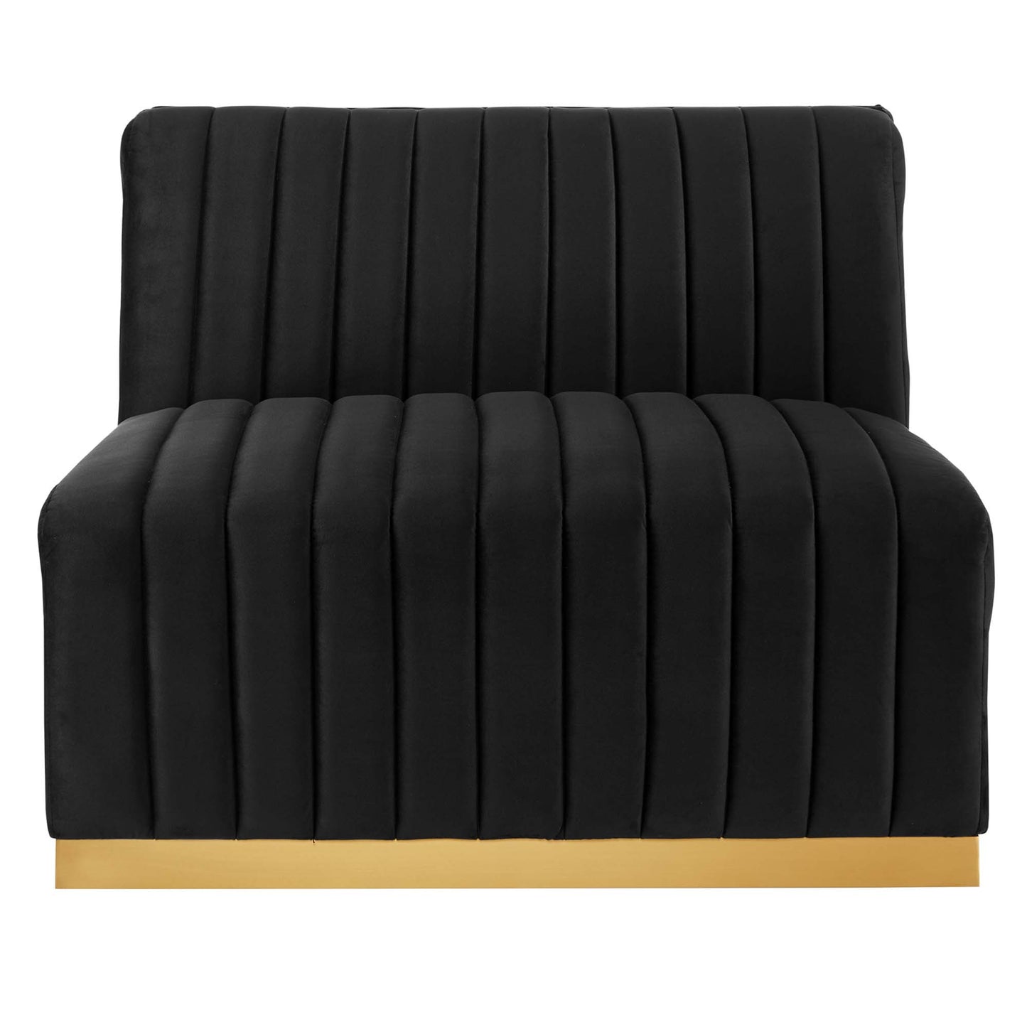 Modway - Conjure Channel Tufted Performance Velvet Armless Chair by Modway  Living Room Sofas and Armchairs Black - EEI-5504-GLD-BLK