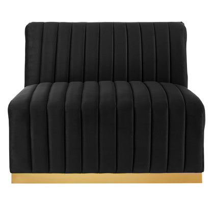 Modway - Conjure Channel Tufted Performance Velvet Armless Chair by Modway  Living Room Sofas and Armchairs Black - EEI-5504-GLD-BLK