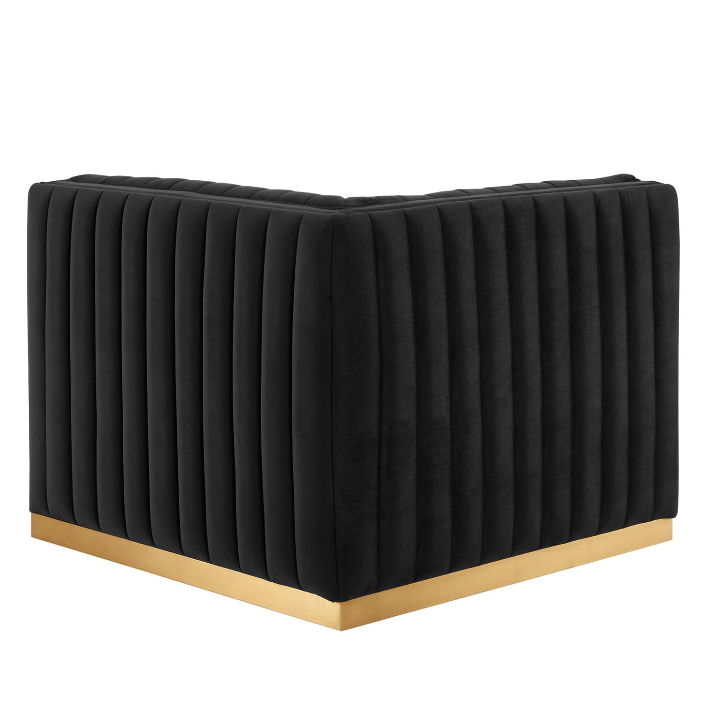 Modway Outlet Conjure Channel Tufted Performance Velvet Left Corner Chair by Modway  Living Room Furniture Gold Black - EEI-5505-GLD-BLK