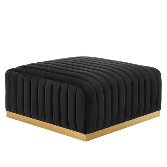 Modway Outlet Conjure Channel Tufted Performance Velvet Ottoman by Modway  Living Room Furniture Gold Black - EEI-5507-GLD-BLK