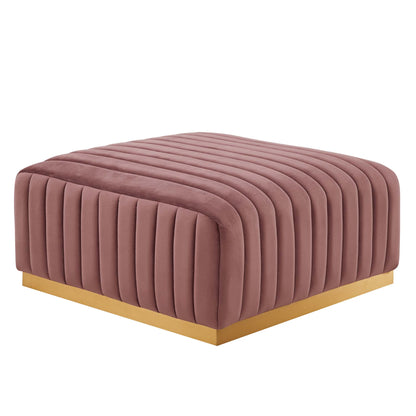 Modway Outlet Conjure Channel Tufted Performance Velvet Ottoman by Modway  Living Room Furniture Gold Dusty Rose - EEI-5507-GLD-DUS
