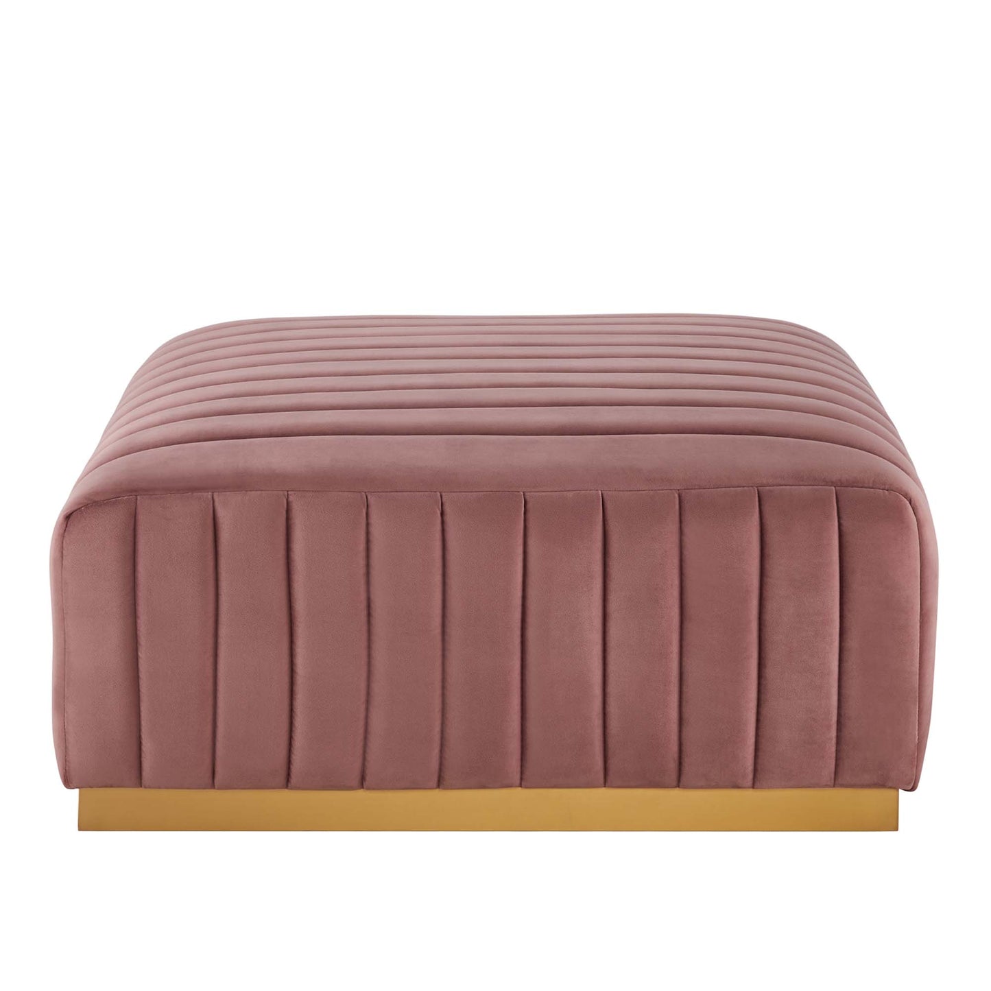 Modway Outlet Conjure Channel Tufted Performance Velvet Ottoman by Modway  Living Room Furniture Gold Dusty Rose - EEI-5507-GLD-DUS