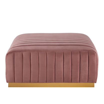 Modway Outlet Conjure Channel Tufted Performance Velvet Ottoman by Modway  Living Room Furniture Gold Dusty Rose - EEI-5507-GLD-DUS