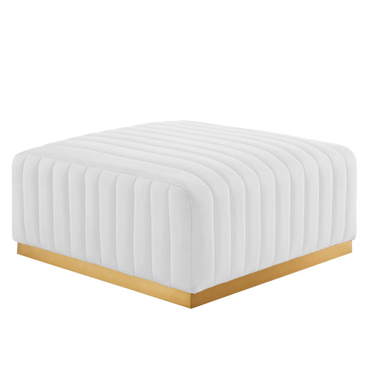 Modway Outlet Conjure Channel Tufted Performance Velvet Ottoman by Modway  Living Room Furniture Gold White - EEI-5507-GLD-WHI