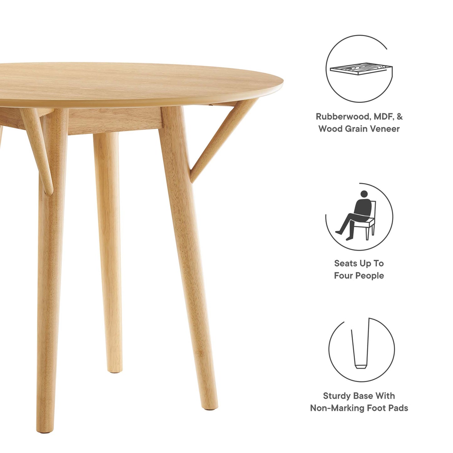 Modway - Gallant 36" Dining Table by Modway  Bar and Dining Bar and Dining Tables Brown - EEI-5515-OAK-OAK