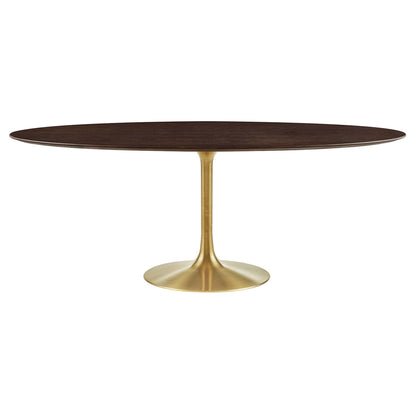 Modway Outlet Lippa 78" Oval Wood Dining Table by Modway  Bar and Dining Furniture Gold Cherry Walnut - EEI-5526-GLD-CHE