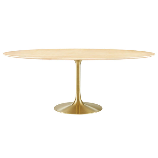 Modway Outlet Lippa 78" Oval Wood Dining Table by Modway  Bar and Dining Furniture Gold Natural - EEI-5527-GLD-NAT