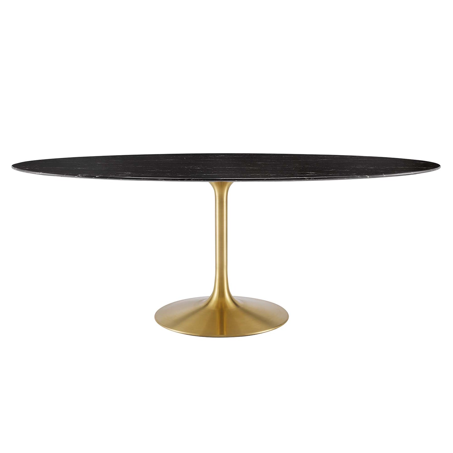 Modway Outlet Lippa 78" Oval Faux Marble Dining Table by Modway  Bar and Dining Furniture Gold Black - EEI-5528-GLD-BLK