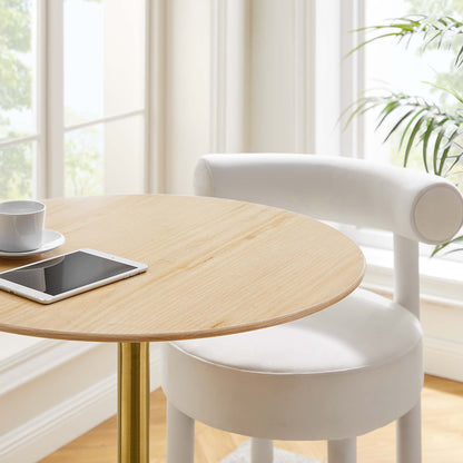 Modway Outlet Lippa 28" Round Natural Wood Bar Table by Modway  Bar and Dining Furniture Gold Natural - EEI-5530-GLD-NAT