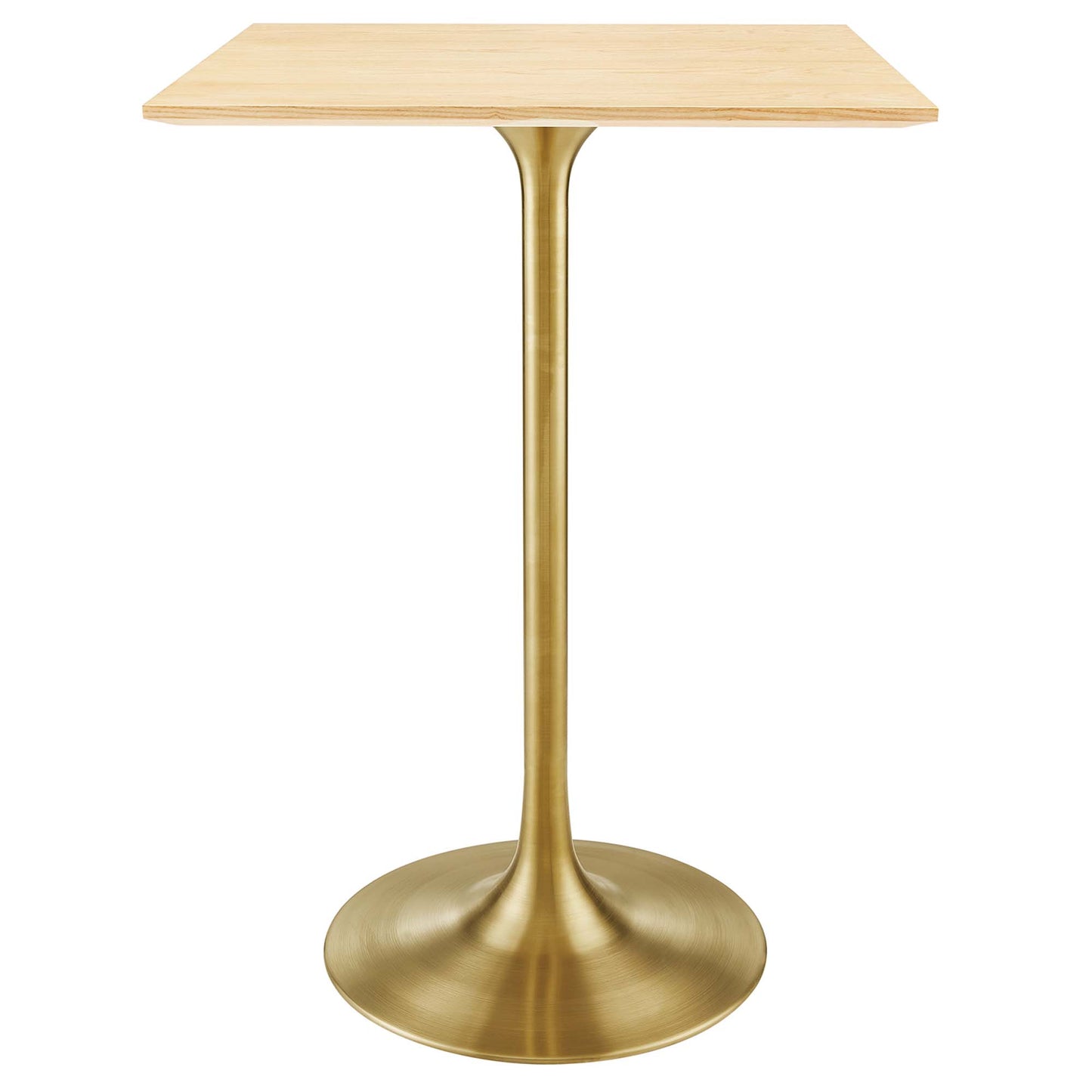 Modway Outlet Lippa 28" Square Wood Bar Table by Modway  Bar and Dining Furniture Gold Natural - EEI-5532-GLD-NAT