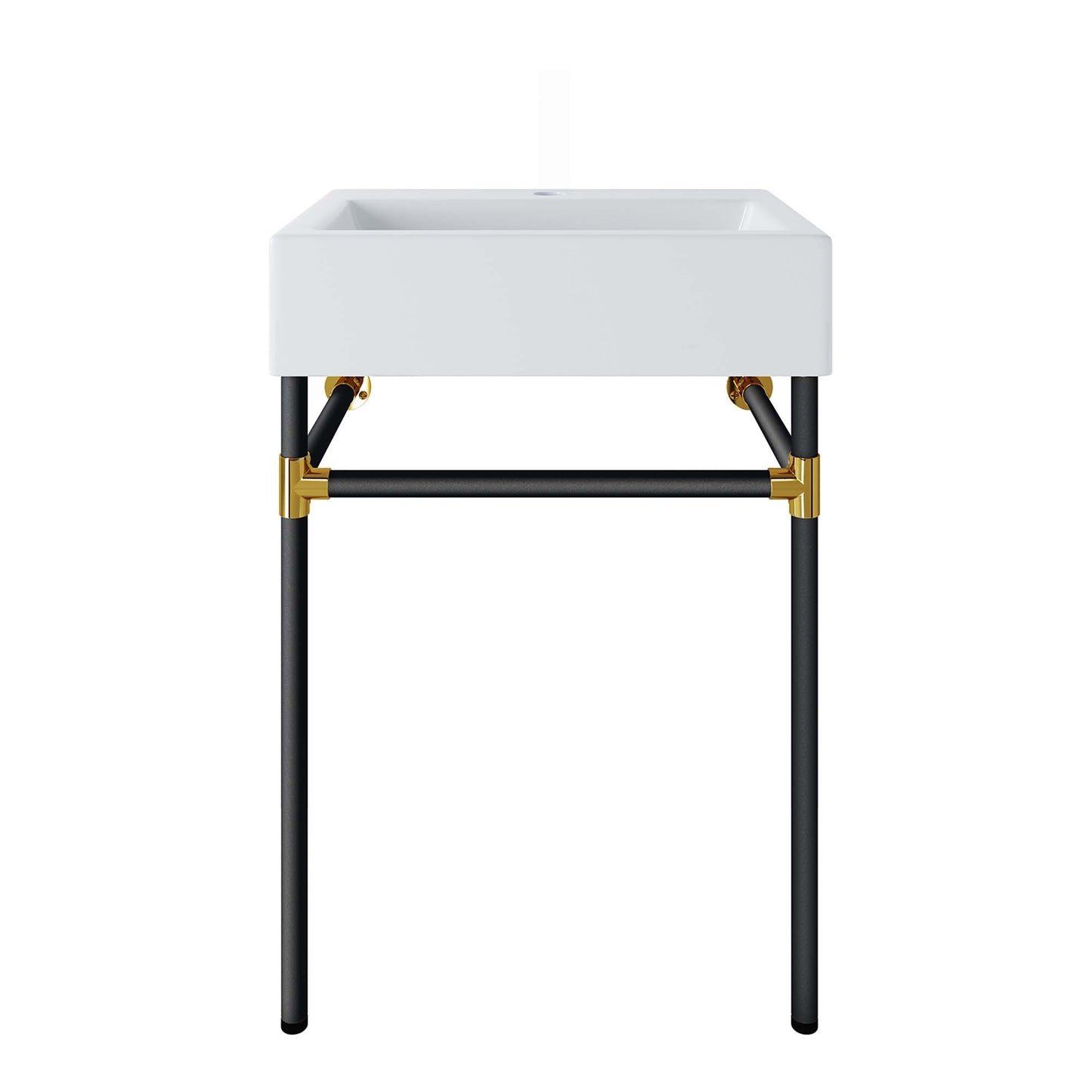 Modway - Redeem 24" Wall-Mount Black Stainless Steel Bathroom Vanity by Modway  Bathroom Vanities White - EEI-5537-BLK-WHI