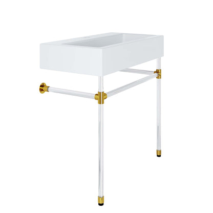Modway Outlet Redeem 32" Acrylic Wall-Mount Bathroom Vanity by Modway  Bathroom Furniture Clear White - EEI-5539-ACR-WHI