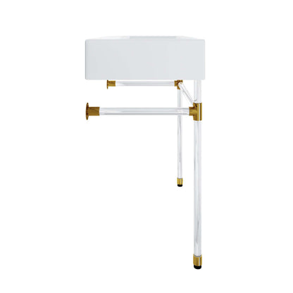 Modway Outlet Redeem 32" Acrylic Wall-Mount Bathroom Vanity by Modway  Bathroom Furniture Clear White - EEI-5539-ACR-WHI