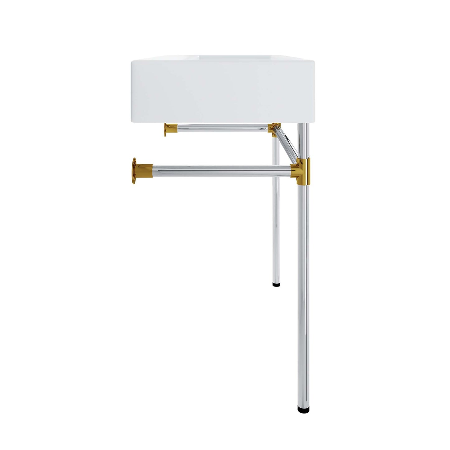 Modway Outlet Redeem 32" Silver Stainless Steel Wall-Mount Bathroom Vanity by Modway  Bathroom Furniture Silver White - EEI-5542-SLV-WHI