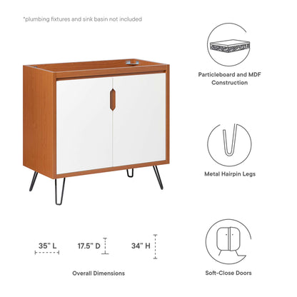 Modway Outlet Energize 36" Bathroom Vanity Cabinet (Sink Basin Not Included) by Modway  Bathroom Furniture Cherry White - EEI-5549-CHE-WHI