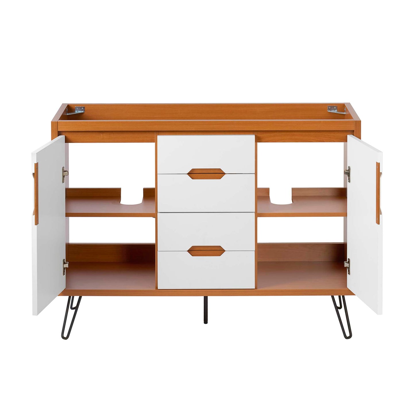 Modway Outlet Energize 48" Double Sink Compatible (Not Included) Bathroom Vanity Cabinet by Modway  Bathroom Furniture Cherry White - EEI-5552-CHE-WHI