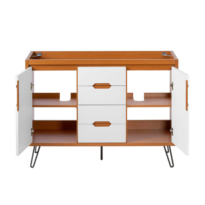 Modway Outlet Energize 48" Double Sink Compatible (Not Included) Bathroom Vanity Cabinet by Modway  Bathroom Furniture Cherry White - EEI-5552-CHE-WHI