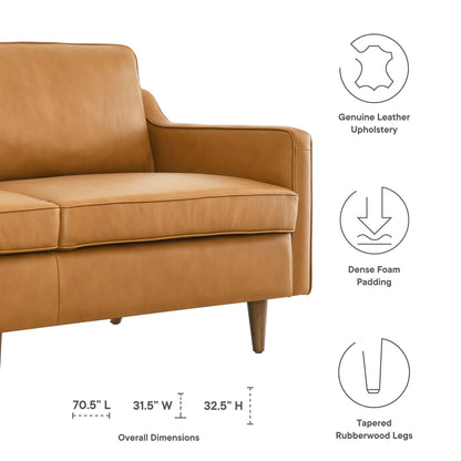 Modway - Impart Genuine Leather Sofa by Modway  Living Room Sofas and Armchairs Brown - EEI-5553-TAN