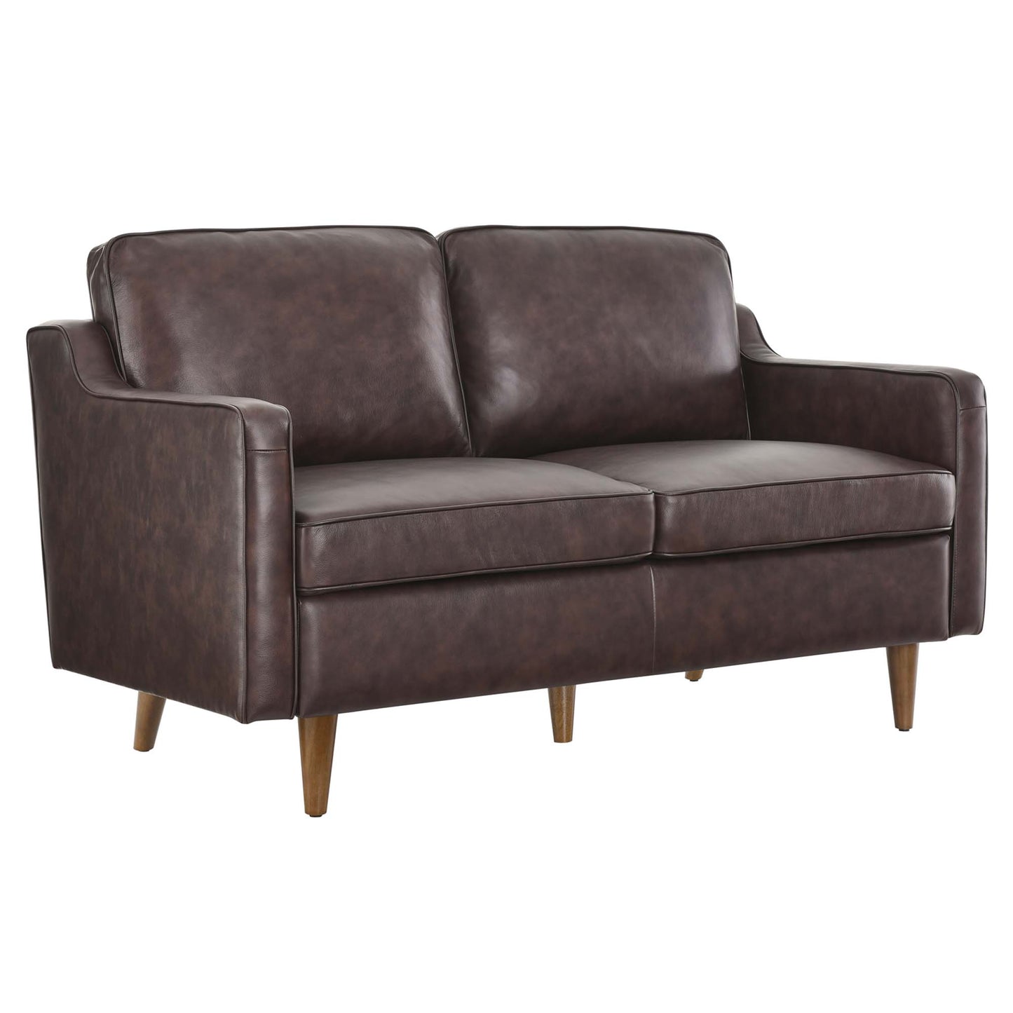 Modway - Impart Genuine Leather Loveseat by Modway  Living Room Sofas and Armchairs Brown - EEI-5554-BRN