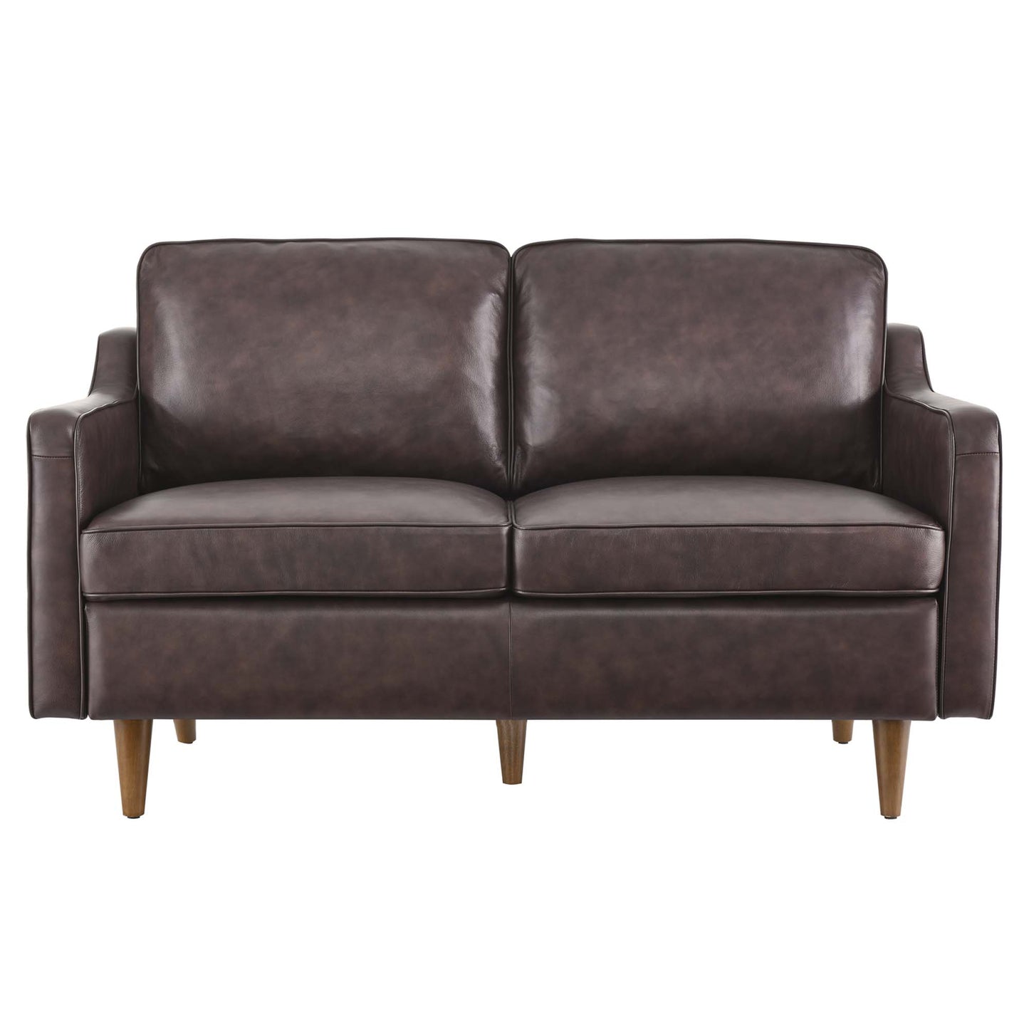 Modway - Impart Genuine Leather Loveseat by Modway  Living Room Sofas and Armchairs Brown - EEI-5554-BRN