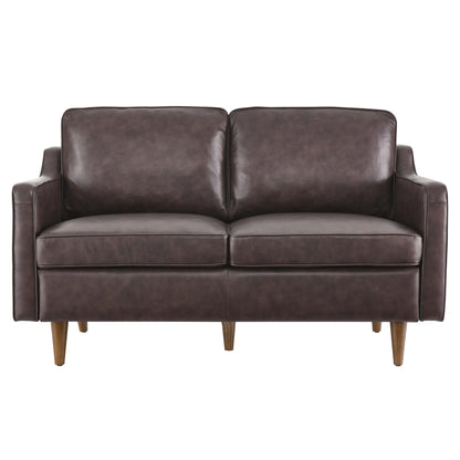 Modway - Impart Genuine Leather Loveseat by Modway  Living Room Sofas and Armchairs Brown - EEI-5554-BRN
