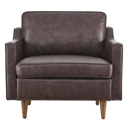 Modway - Impart Genuine Leather Armchair by Modway  Living Room Sofas and Armchairs Brown - EEI-5555-BRN