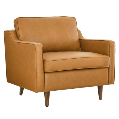 Modway - Impart Genuine Leather Armchair by Modway  Living Room Sofas and Armchairs Brown - EEI-5555-TAN