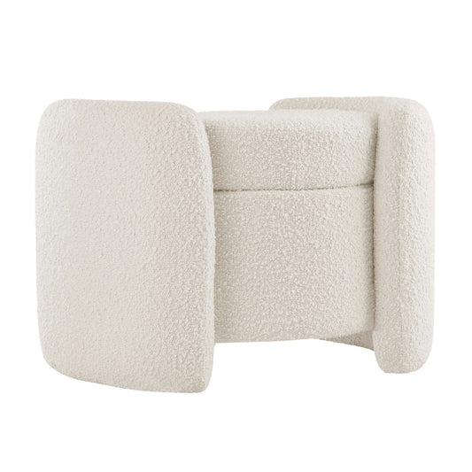 Modway - Nebula Boucle Upholstered Ottoman by Modway  Living Room Sofas and Armchairs White - EEI-5561-IVO